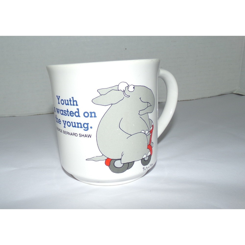 Vintage Sandra Boynton Elephant Scooter Mug Youth Is Wasted On The Young Quote
